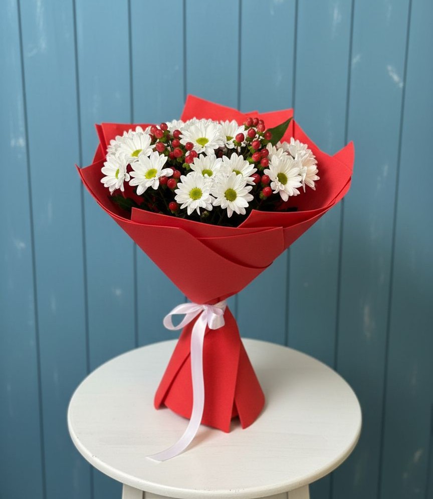 Букет цветов из: Хризантемы в Нижнегорском