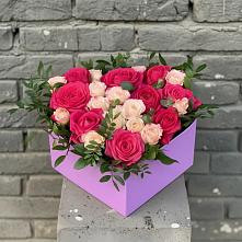 Цветочная композиция из Розы в коробке в Нижнегорском