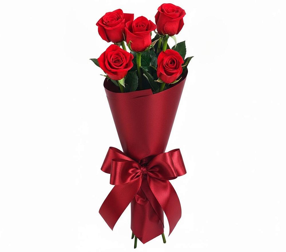 Букет 5 Красных роз Эдлесс Лав в Нижнегорском
