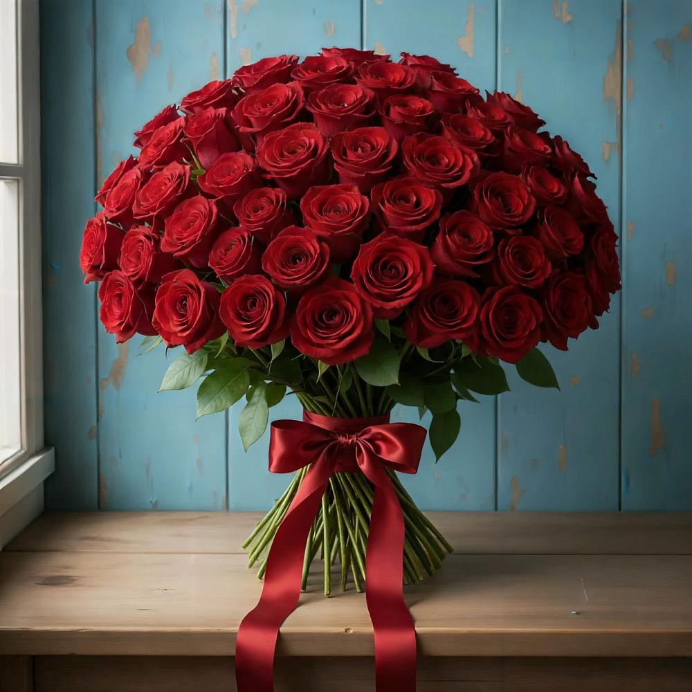 Букет Красные розы Блэк Меджик в Нижнегорском