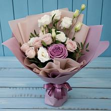 Букет цветов из:  Розы и Лизиантусы в Нижнегорском