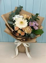 Букет цветов из:  Герберы и Хризантемы в Нижнегорском