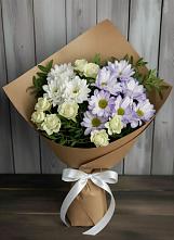 Букет цветов из:  Хризантемы и Розы в Нижнегорском