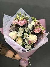 Букет цветов из:  Альстромерии, Розы и Лизиантусы #REPLACE_PRED# Нижнегорском