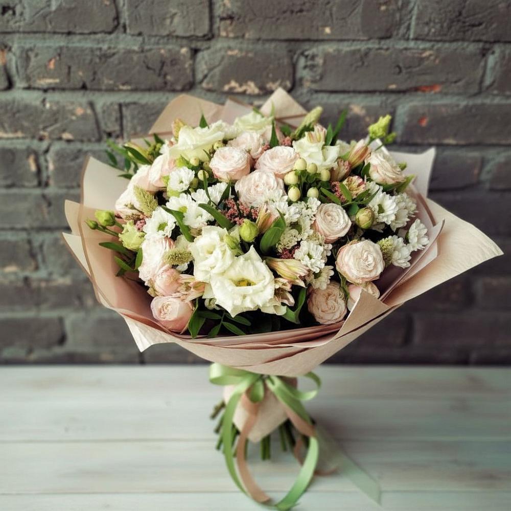 Букет цветов из: Альстромерии, Розы и Хризантемы в Нижнегорском