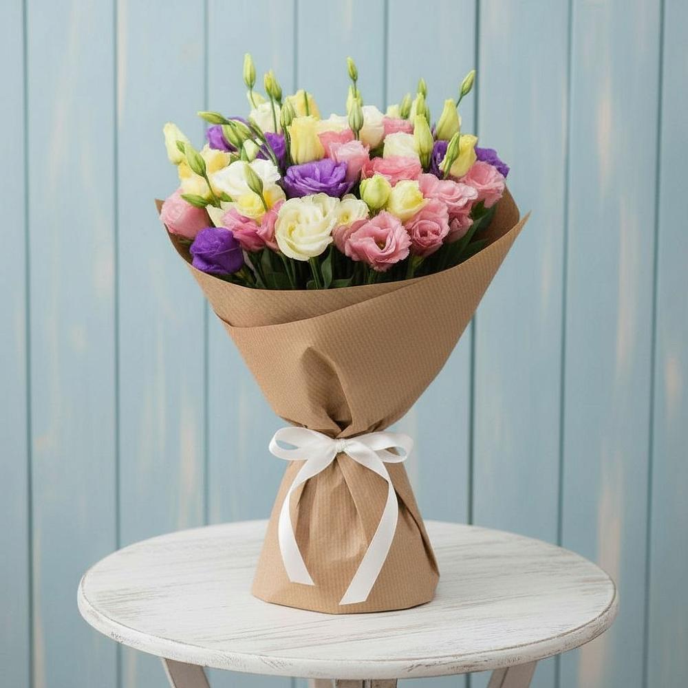 Букет цветов из: Лизиантусы в Нижнегорском