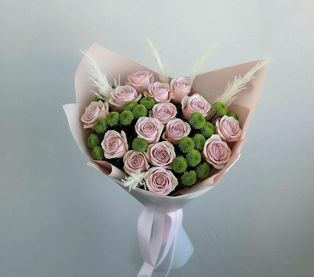 Букет цветов из: Розы и Хризантемы в Нижнегорском