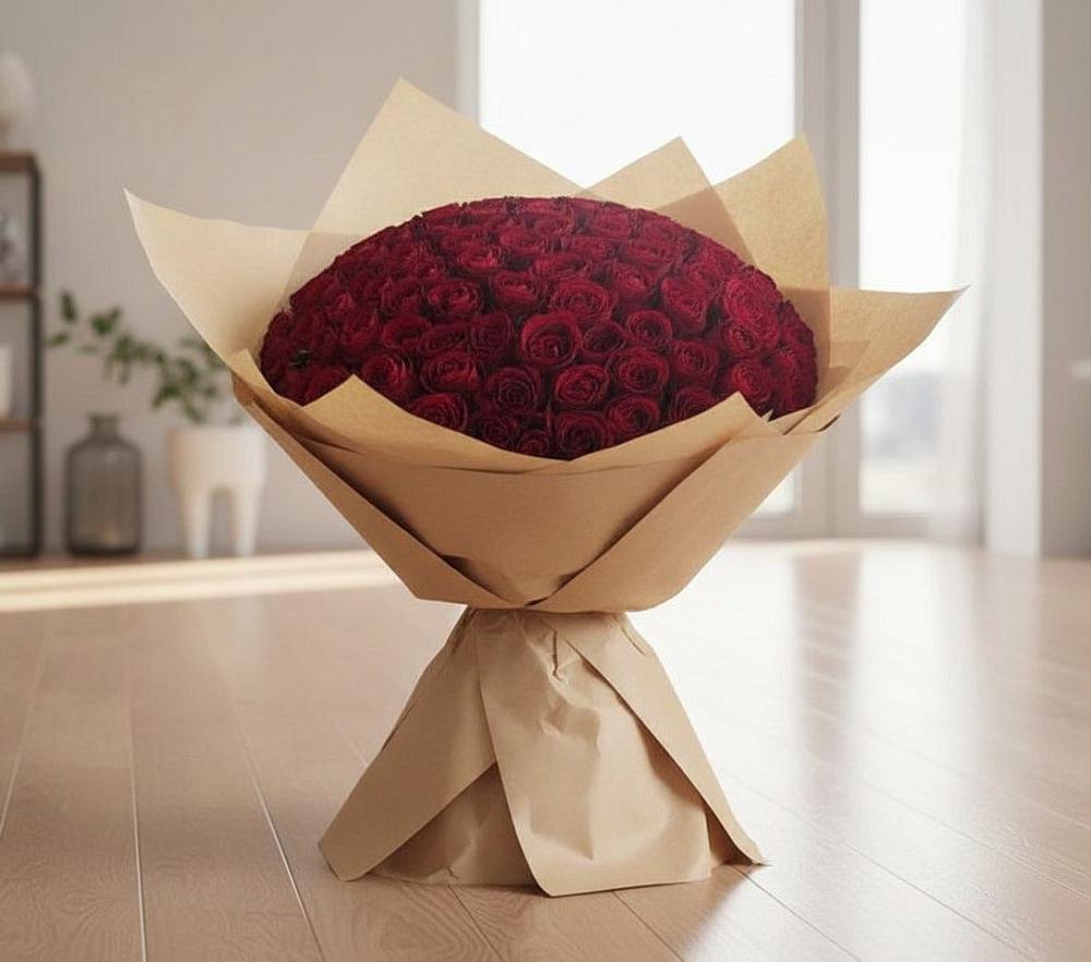 Букет 101 Красная роза в Нижнегорском