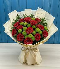 Букет цветов из:  Розы и Хризантемы в Нижнегорском