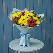 Букет цветов из:  Альстромерии и Хризантемы в Нижнегорском
