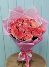 Букет 15 Розовых роз Равель #REPLACE_PRED# Нижнегорском