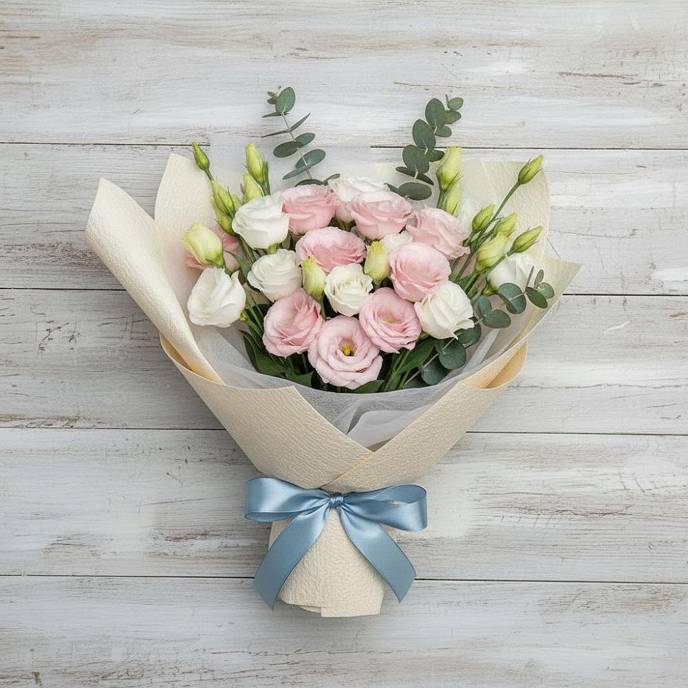 Букет цветов из: Лизиантусы в Нижнегорском